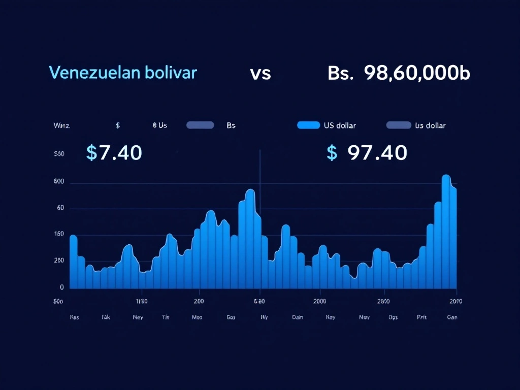 Gráfica del dólar paralelo Venezuela hoy mostrando tendencia a la baja con tasa de 97.40 bolívares